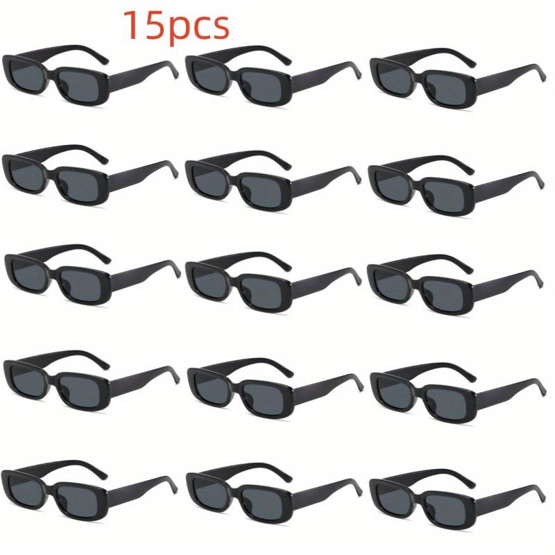 15pcs Unisex Trendy Small Frame Fashion Glasses Black Casual Decorative Glasses for Parties Po Booth Props Graduation