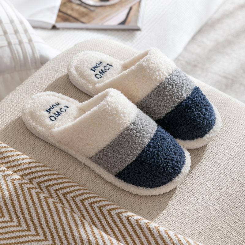 

Популярные Уютные Пушистые Хлопковые Тапочки для Пар - Нескользящие, на Толстой Подошве, для Дома, на Осень и Зиму 42-43 темно-синий