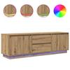 TV Stand with LED Lights Artisan Oak 160.5x41x50 Cm