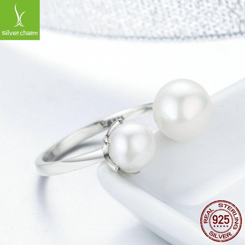 Ebay Freshwater Pearl Open Ring Sterling Silver 925 Simple Temperament Ring Cr192