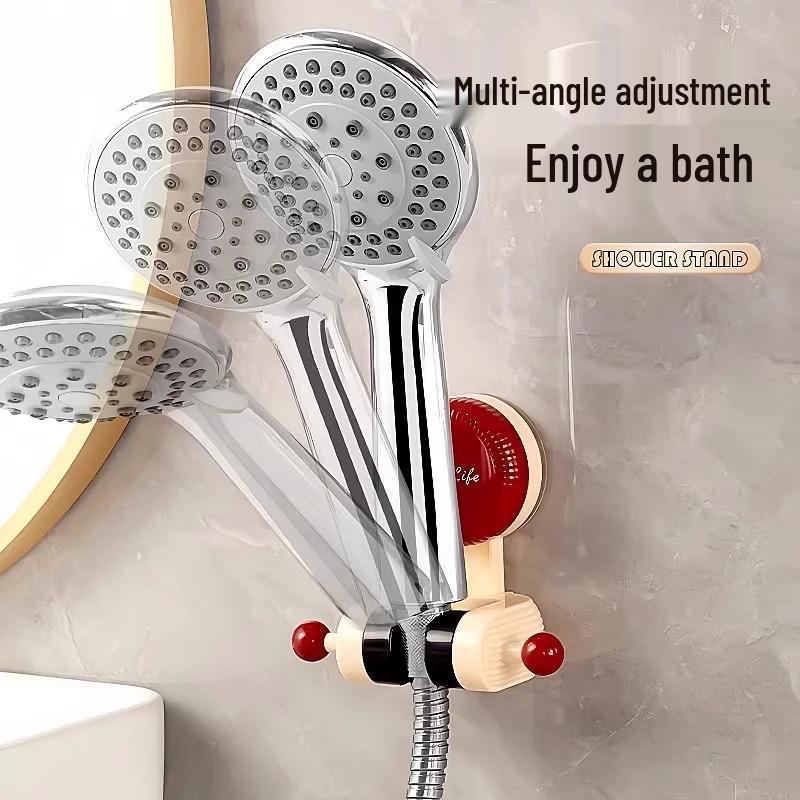 Adjustable Multi-Functional Rotating Shower Head with Suction Cup Base