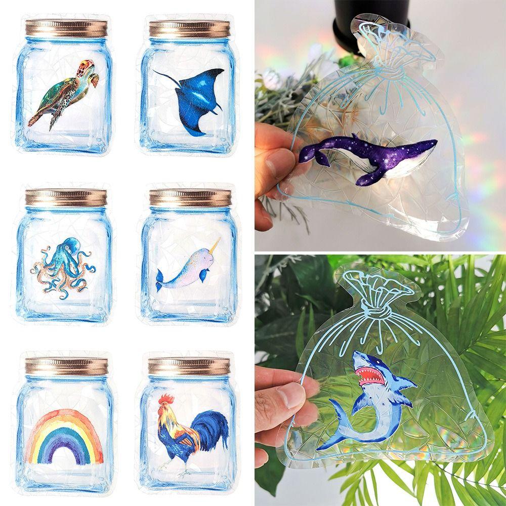 

ПВХ электростатические наклейки на окна с радужной призмой, стеклянные наклейки, настенные наклейки, наклейка «Ловец солнца»