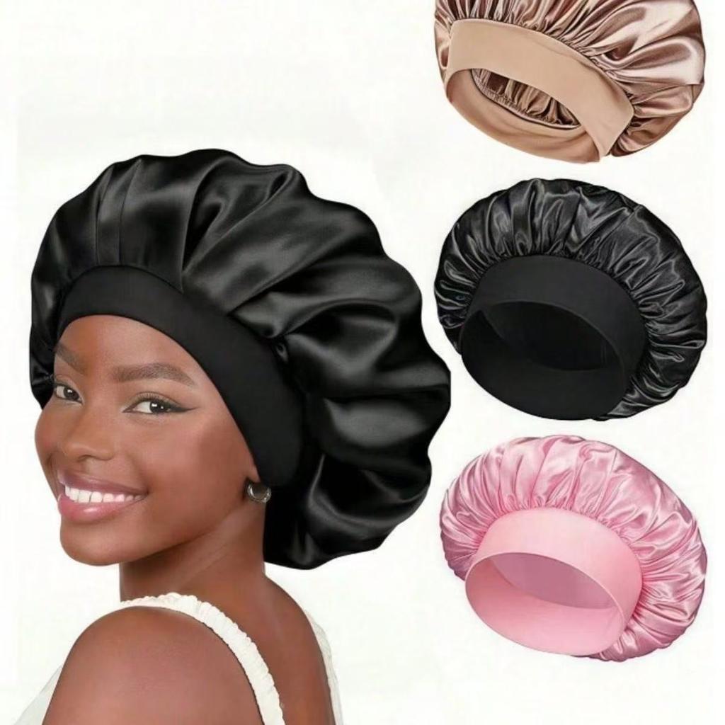 European and American Fashionable Women's Sleep Cap, High Elasticity Cap, Postpartum Hair Care Cap, Satin Wide Edge Sleep Cap