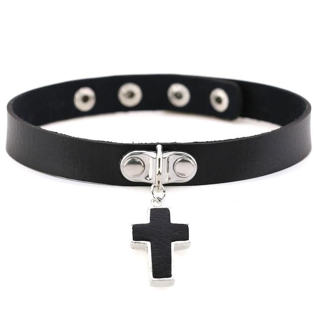Colier Vintage Sexy Harajuku cu Pandantiv Lanț din Piele PU Femei Bărbați Punk Gotic Choker Negru Declarație Jocuri pentru Adulți Jucării pentru Adulți