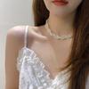 French elegant multi-layer pearl beaded necklace light luxury collarbone chain fairy chocker