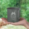 Aluminum Zinc Zinc Alloy Camping Mug with Foldable Handle Coffee Mug Camping Water Cup  for Outdoor Use