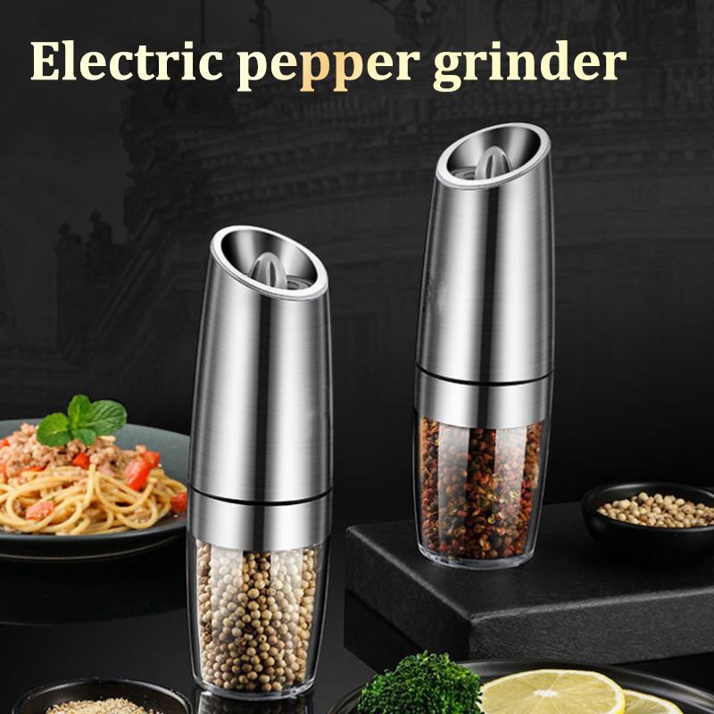Electric Pepper Grinder Salt And Pepper Grinder Adjustable Coarseness Spice Mill With Led Light Kitchen Tool