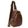 Men's Outdoor Sports Crossbody Bag, Retro Top Layer Cowhide Chest Bag, Multifunctional Genuine Leather Crossbody Waist Bag