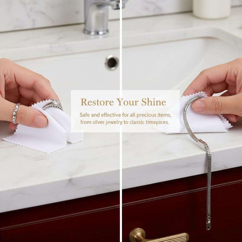 50pcs Silver Polishing Cloth Soft Gentle For Jewelry Cleaning Suitable For Silverware Watches Bracelets Daily Care