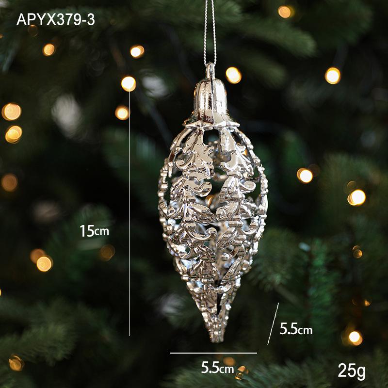 Silver Irregular Electroplated Christmas Tree Ornaments - Glossy Plastic Pendants In Stock