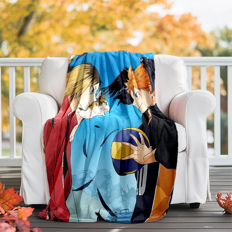 Haikyu Theme Printed Blanket - Perfect for Couch, Bed, Travel & Outdoor Use | Machine Washable, Cozy & Durable.