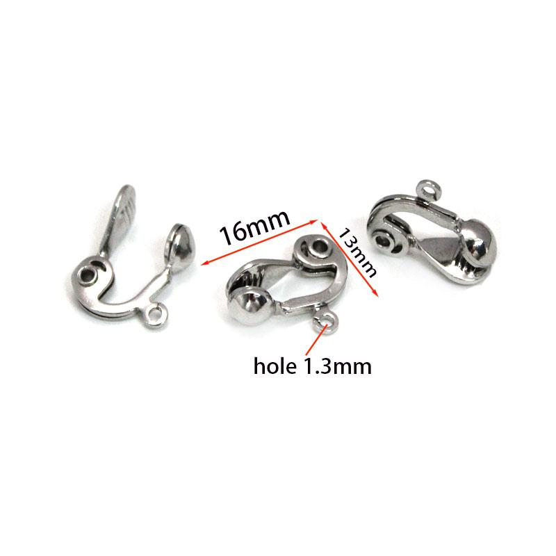 10 Pcs Stainless Steel Non Pierced Ear Clips on Earrings Making Supplies Earring Clips With Loop for Women DIY Jewelry Findings