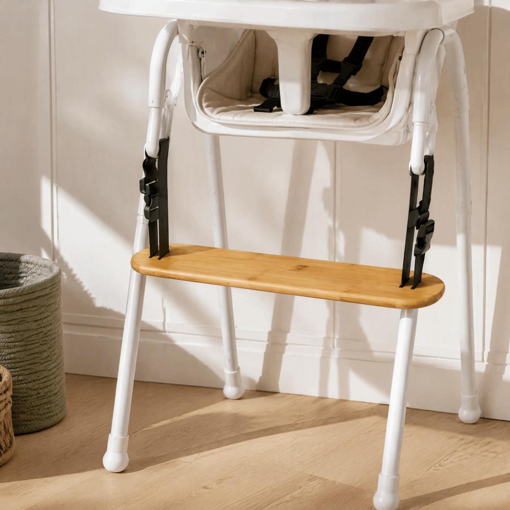 Adjustable Height Foot Pedal Bamboo High Chair Footrest Replacement Footrest Toddler