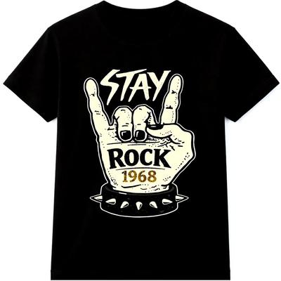 Rock N Roll T-Shirt Rock Handzeichen Heavy Metal Vintage 1968 Grafik-T-Shirt