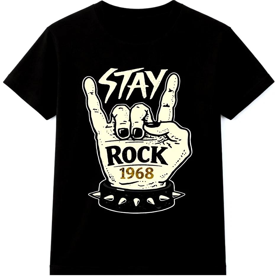 Rock N Roll T Shirt Rock Hand Sign Heavy Metal Vintage 1968 Graphic Tee M
