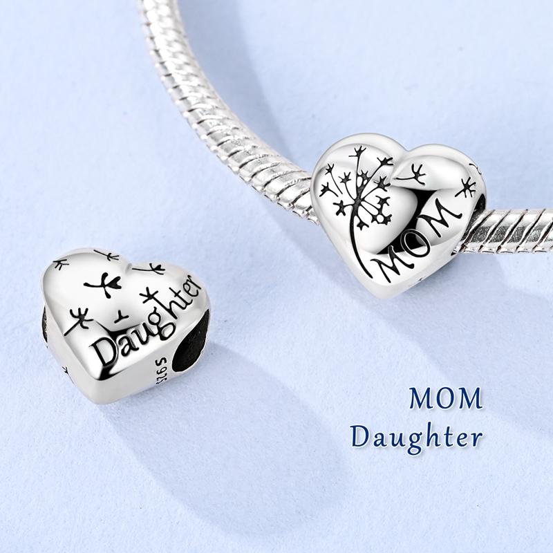 925 Silver Love Heart Zircon Series Pendant Fit DIY Original Bracelet Necklace Women's Jewelry Gifts