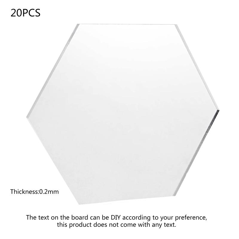 20/50Pcs Hexagonal Acrylics Shape Clear Acrylics Blank 3Inch Hexagonal Slices for Table Number Sign Art Painting