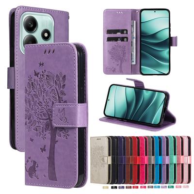 Magnetic Flip Leather Wallet Tree Phone Case For Xiaomi Poco M7 Pro 5G M7 4G M6 M4 M3 Pro 5G Card Slots Stand Book Cover Funda