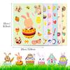 6 Photos/pack Rabbit Egg Puzzle Stickers Cartoon Cute Style Children's Puzzle Can Be Repeatedly Posted DIY Face-changing Stickers