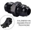 EVIL ENERGY 6AN Male to Male Flare Coupler Union Straight Fuel Hose Adapter Fitting Black 2PCS