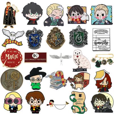 130 Metalowa Odznaka Harry Potter Film i Telewizja Powieści Akademia Magii Ron Hermiona Stop Cynkowy Emaliowana Broszka
