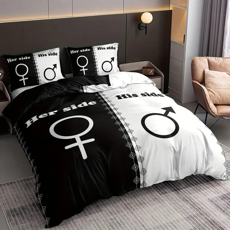 Comforter King Queen Black And Red Crown Design Comforter Soft Aesthetic Elegant Modern Bedding Set With 2 S