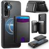 For Samsung Galaxy A36 5G Magnetic Case JEEHOOD J10 Leather Back Phone Cover with Detachable Card Holder Kickstand