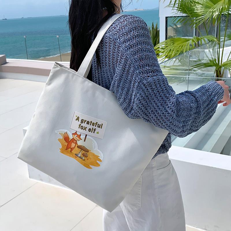 Canvas Bag Women'S Shoulder Handbag Student Tote Bag Large Capacity Hand Carry Canvas Bag