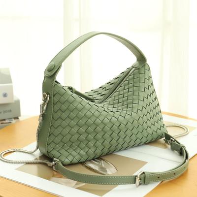 Women's Cross-Body Genuine Leather Woven Bag - Niche Design, Large Capacity, Sheepskin Dumpling Style