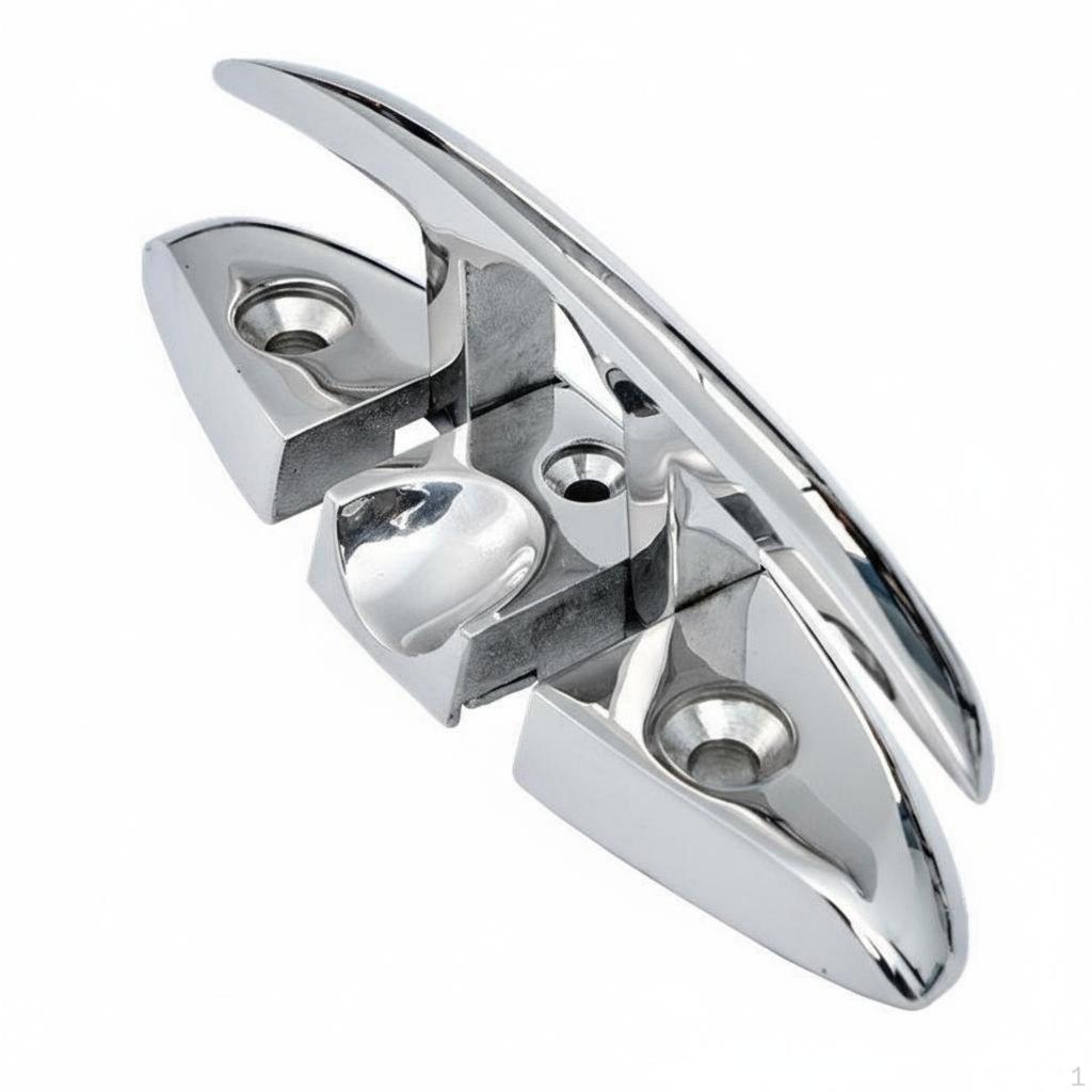 Folding Boat Cleat Retractable Mooring Rustproof for Yacht Owners, Fishermen, Marina 5 Inch