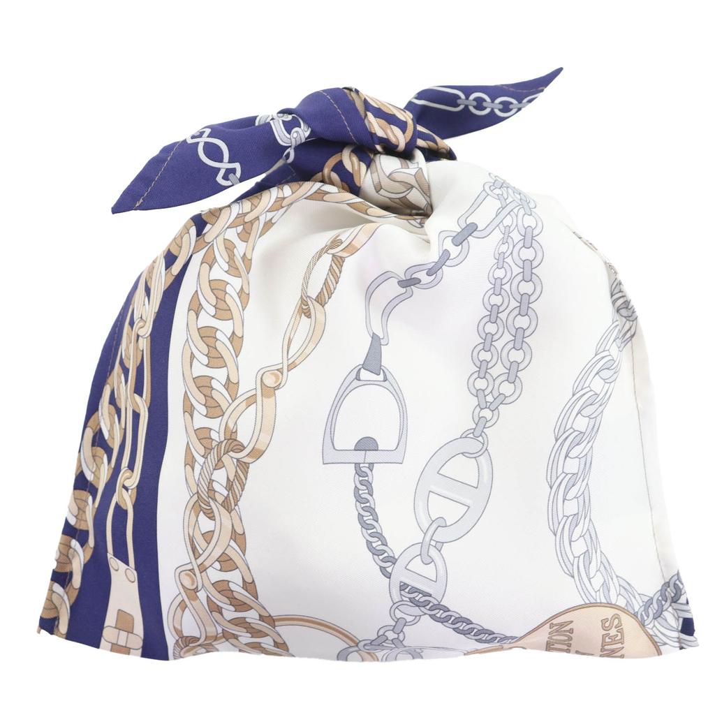 Excellent HERMES Other Accessories Petit Ash Furoshiki PM Navy Silk Women Used
