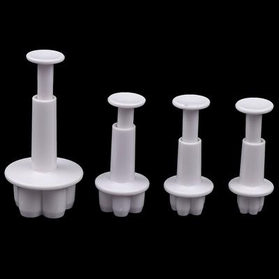 4Pcs Plum Flower Fondant Cake Cutter Plunger Cookie Mold Decorating Candy Mould