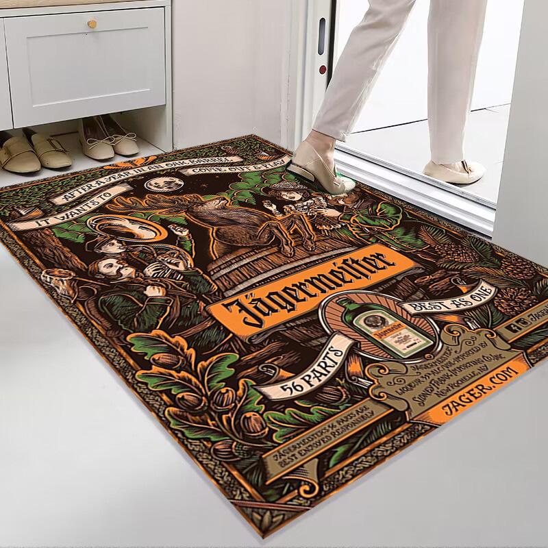 Jägermeister: Tappeto Audace Vivace Arredamento Casa Adatto a Tutte le Stagioni Cuscino per Sedia da Ufficio Arte Decorazione Stanza del Dormitorio