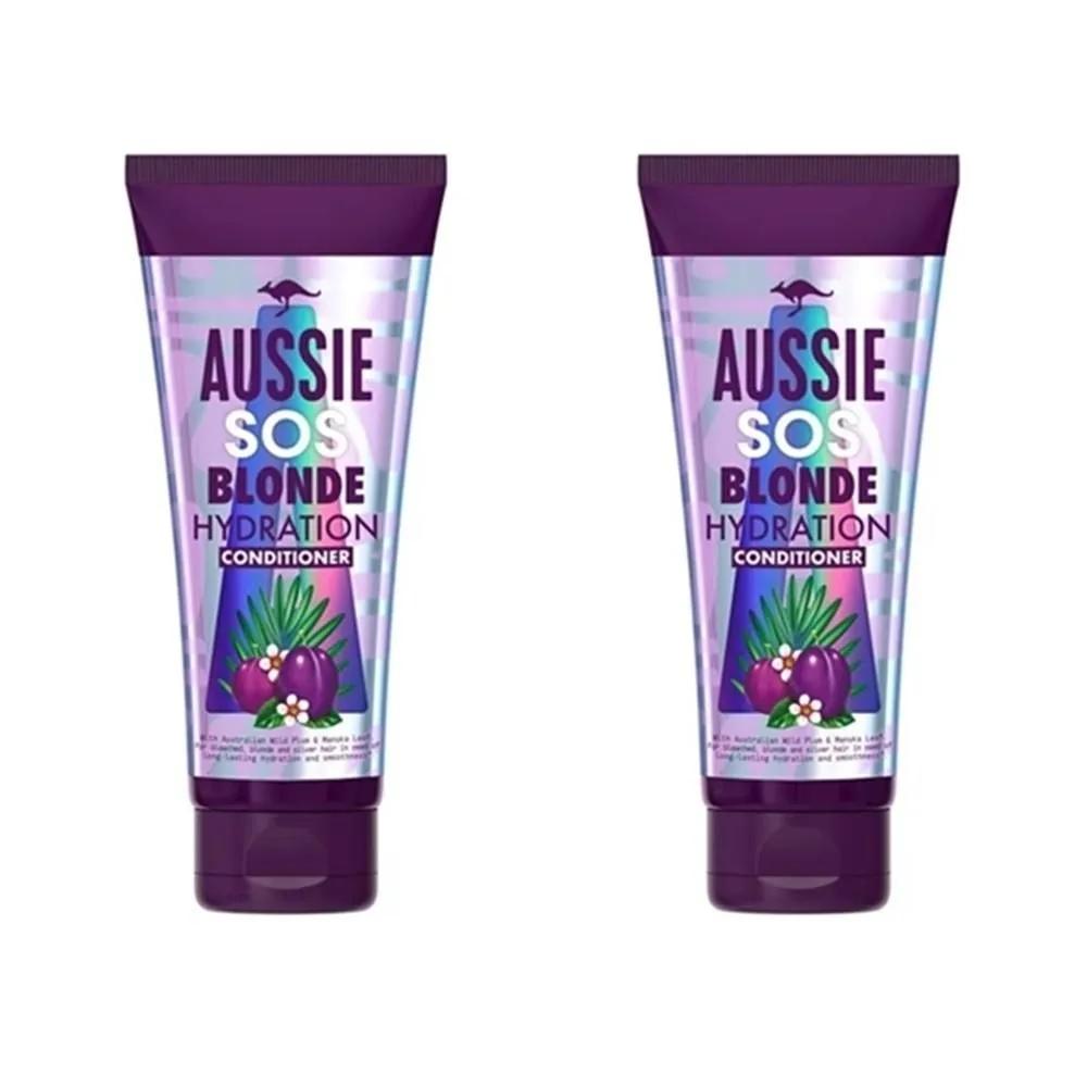 Aussie SOS Веганский фиолетовый кондиционер для увлажнения блонда 200 мл 2 шт. Aussie SOS для блонда и серебристых волос Увлажн