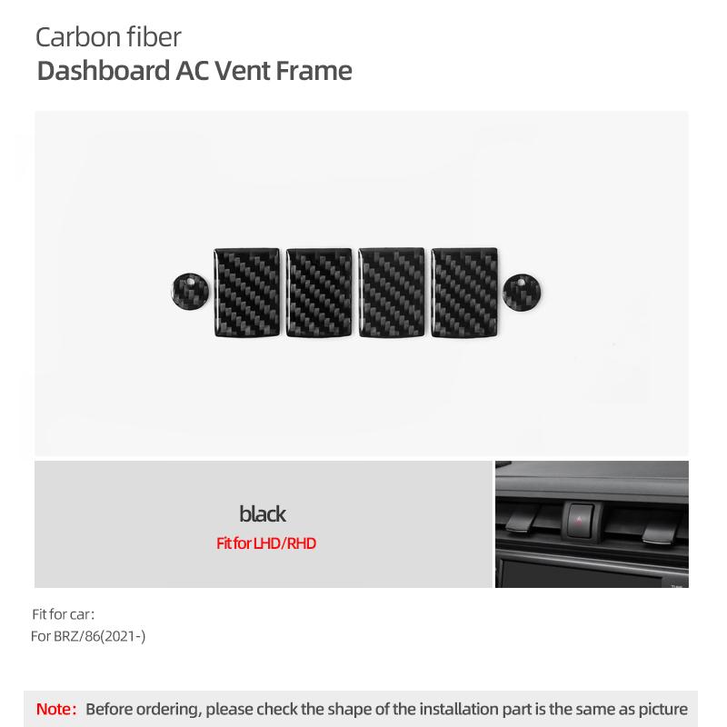 

For Subaru BRZ/Toyota GR86 2025- Carbon Fiber Dashboard Panel Air Vent Outlet Trim Stickers Car Interior Tuning Accessories углеродного волокна черного