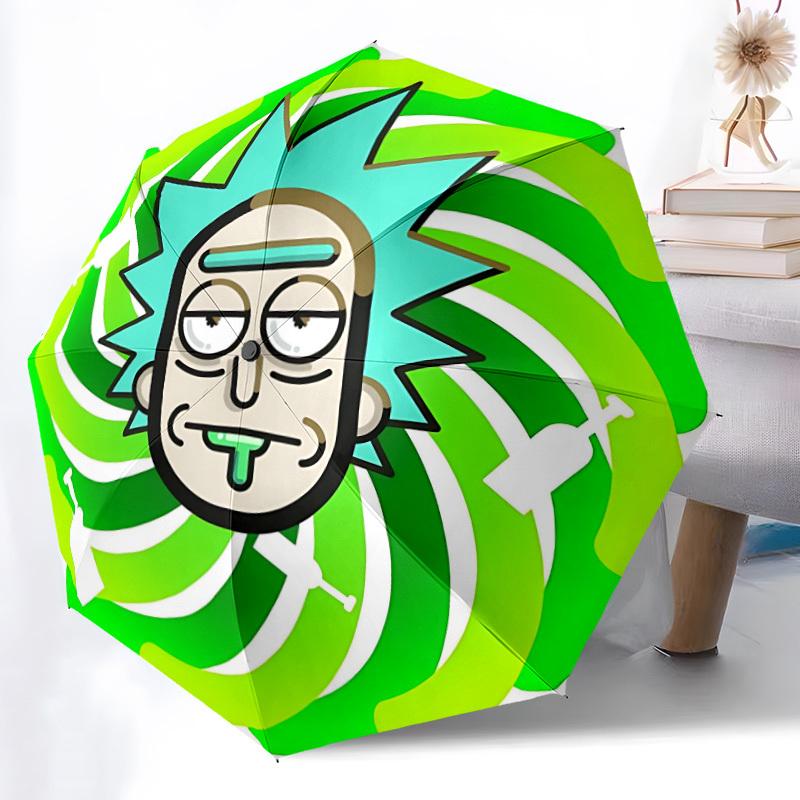 

1pc Rick Sanchez Automatic Open/Close Umbrella, Christmas Gift for Men Women, Daily Travel Outdoor Use yy251101233