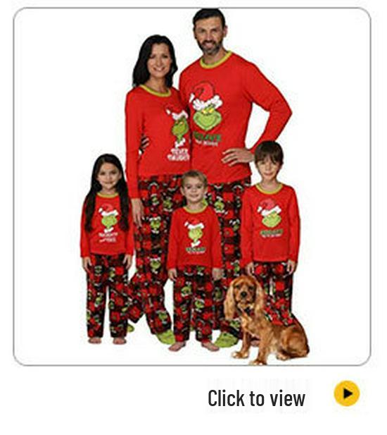 2025 Family Deer Print Cotton Plaid Set - Autumn/Winter Christmas Outfit