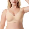 Women's Solid Color Deep V No Wire Full Coverage Bra