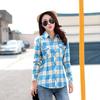 New Cotton Women's Shirts Grid Plus Size M-5XL Blouse Shirt Casual Long Sleeve Checkered Shirt  Turn-down Collar Streetwear