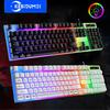 104 Keys Mechanical Feel Keyboard Wired Gaming Keyboard for Laptop Desktop Ergonomics RGB Backlit LED Keycaps PC Accessories