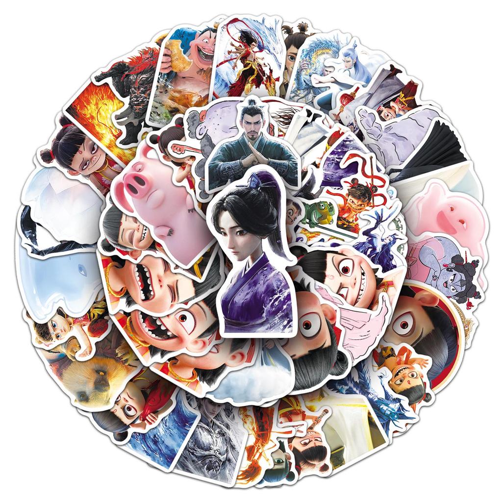 Nezha Graffiti Stickers: 60 Sheets of Chinese Animation for Phone Cases & Computers - Hot Seller