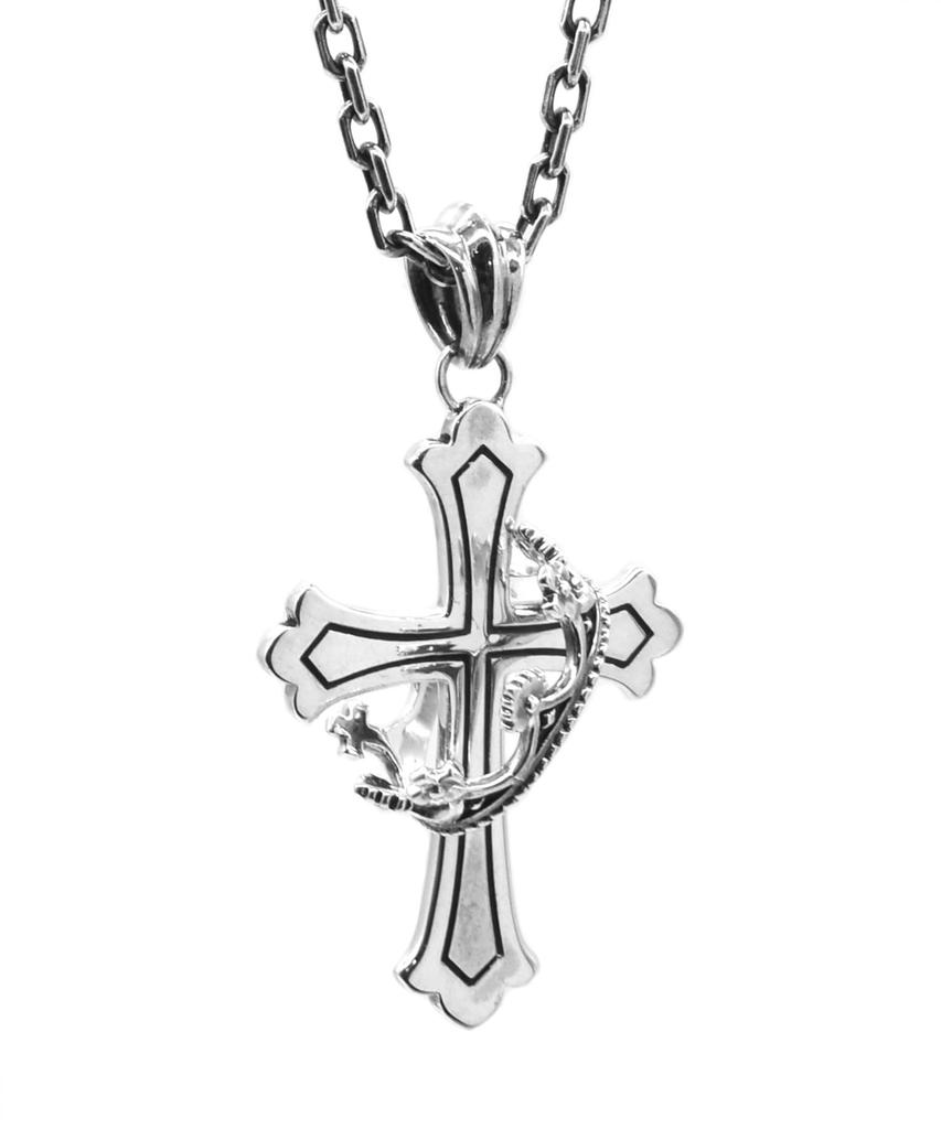 LION HEART HOWL Howling Cross Necklace S SIZE Sterling Silver 925 50cm / / /