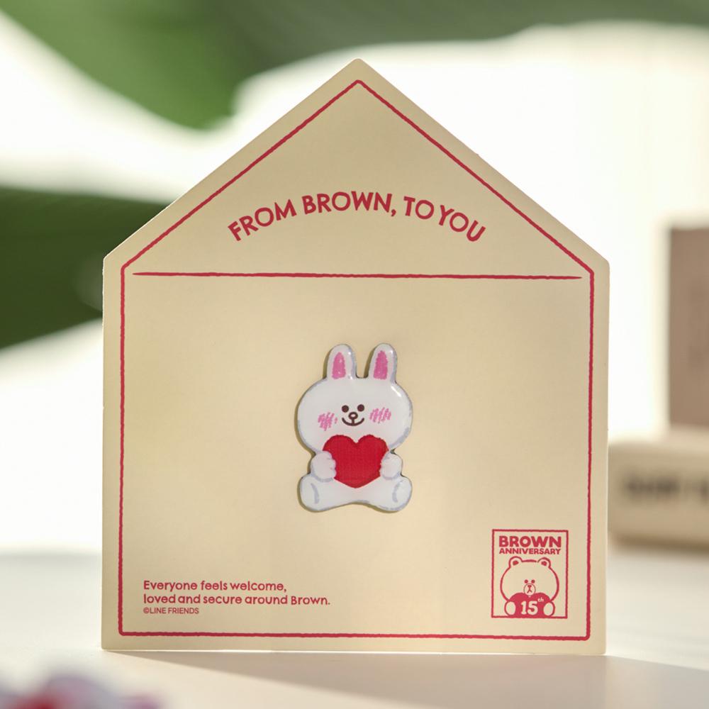 LINE FRIENDS Cony 15th Anniversary Metal Pin Badge