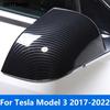 For Tesla Model 3 2017-   Carbon Fiber Rearview Side View Mirror Cover Trim Protection Cap Accessories Car Styling