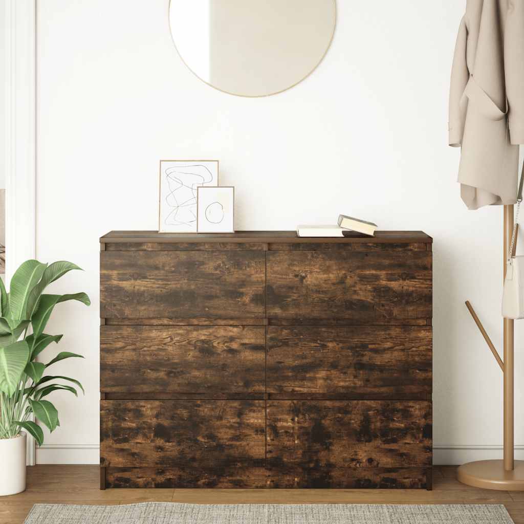 Sideboard Smoked Oak 100 x 35 x 76 cm Particle Board