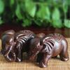 Fortion Elephant Figurines Craft Carved Natural Wooden Mineral Crystal Mini Animals Statue For Decor Chakra Healing W9V7