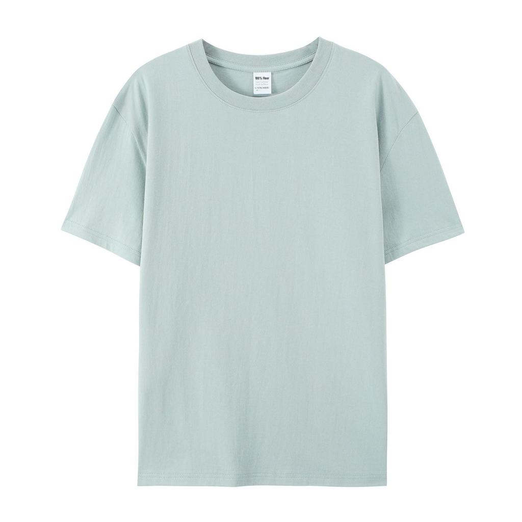 Unisex 180g Combed Cotton Crew Neck T-Shirt: Loose Fit, Solid Color, Short Sleeve, Print-Ready.