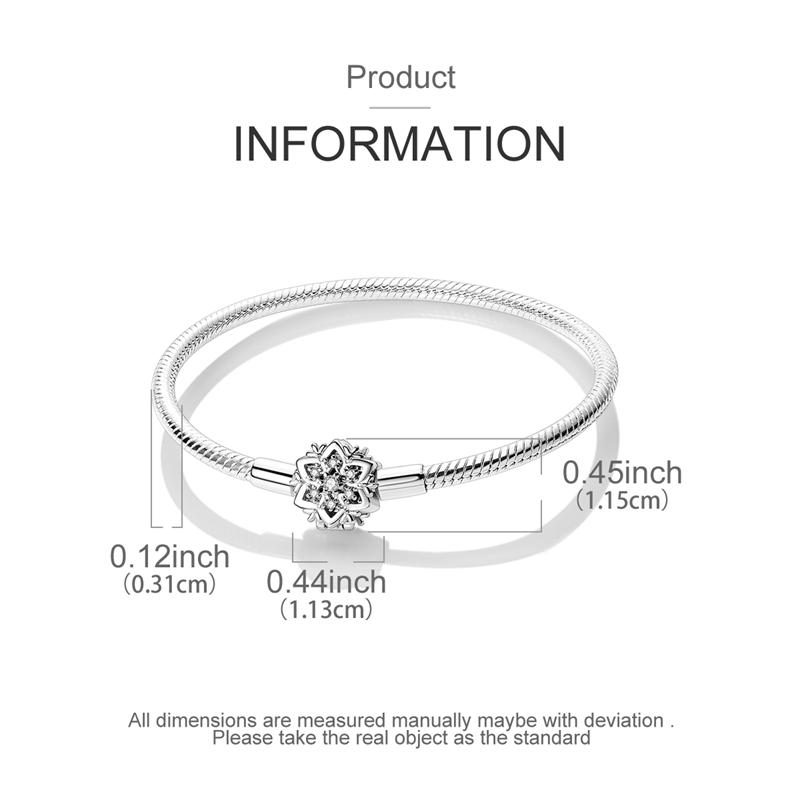 Bracelet 925 Silver Bracelet 17-20CM Love Heart Zircon Original Bracelets Fit Charms Bracelets Jewelry Gifts