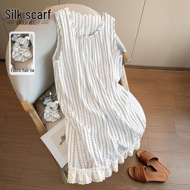 Women s Casual Drapey Color Block Sleeveless Midi Dress One Size