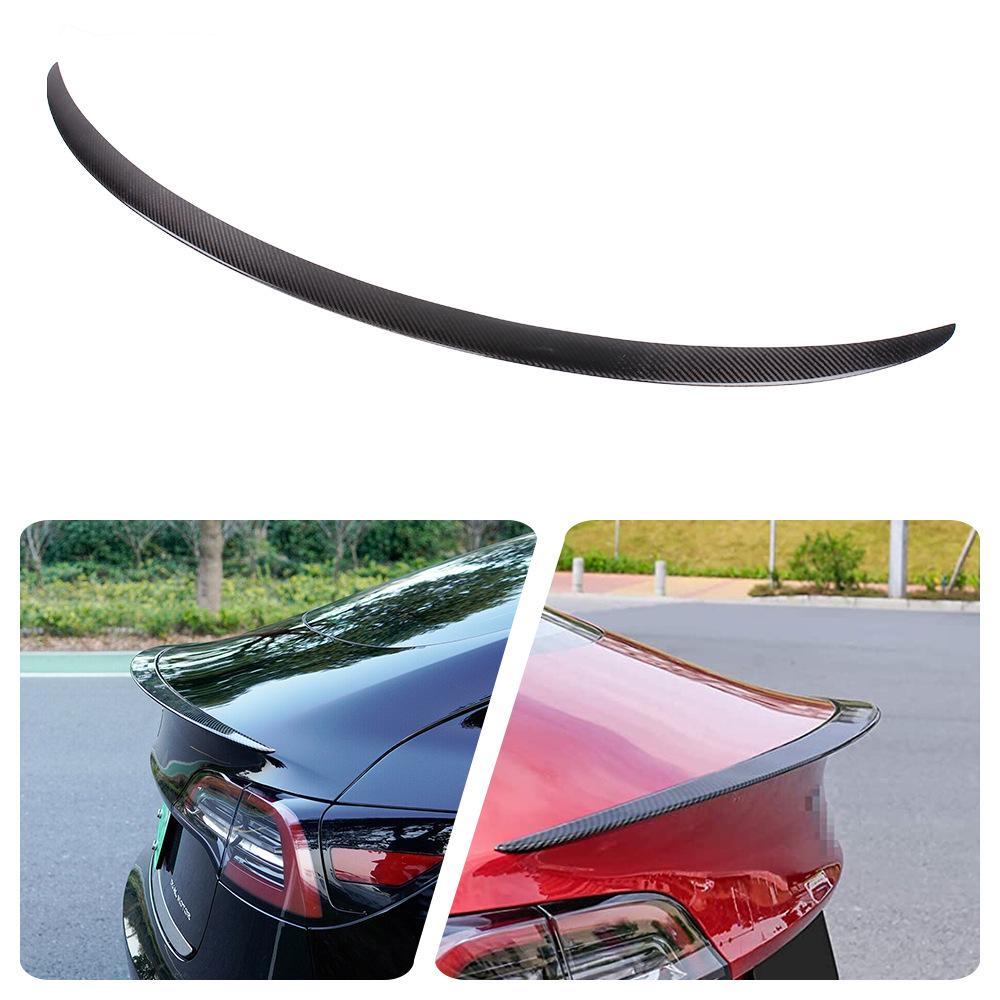 Carbon Fiber Rear Spoiler for Model 3 P: Cross-Border Compatible Wind Deflector
